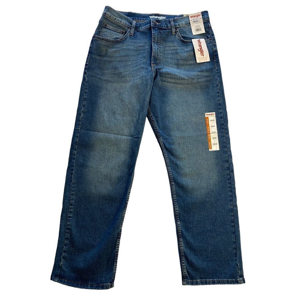 WRANGLER MENS 34 X 30  Premium Denim Relaxed Fit Jeans